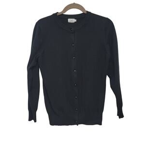 Cielo Black Cardigan 1x Minimalist Green Button Viscose Sweater 536